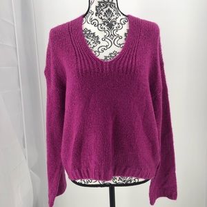 BP. V-Neck Sweater Fuchsia Sweater Size Small
